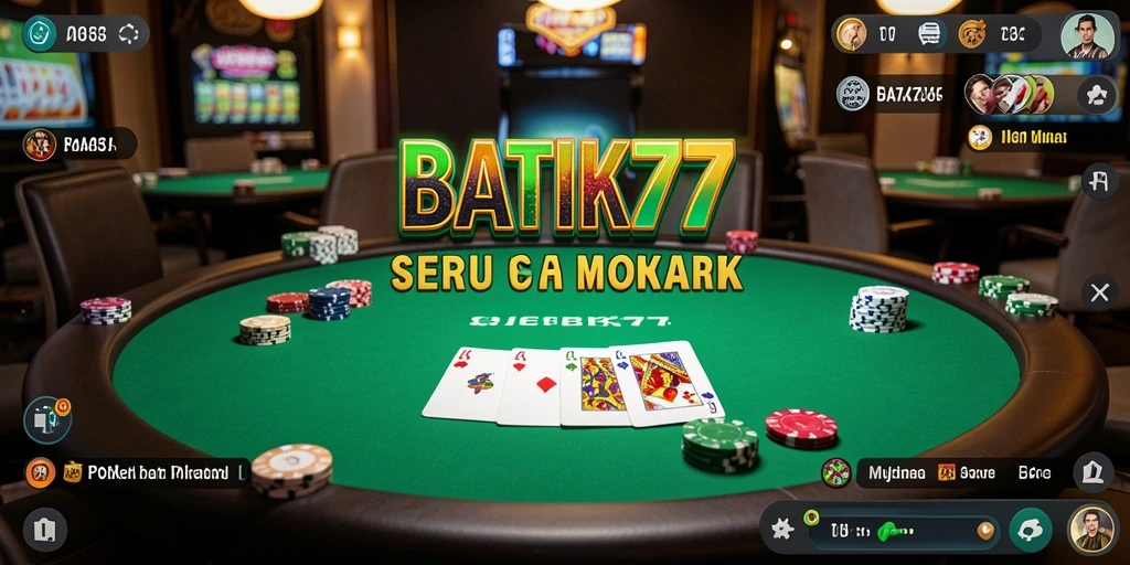 Tampilan gameplay menarik dari BATIK77 yang menampilkan aksi poker intens.