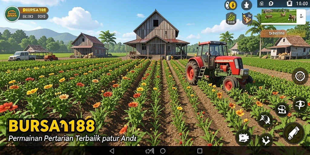 Tampilan gameplay <strong>BURSA188</strong> yang menarik dengan lahan pertanian yang luas.