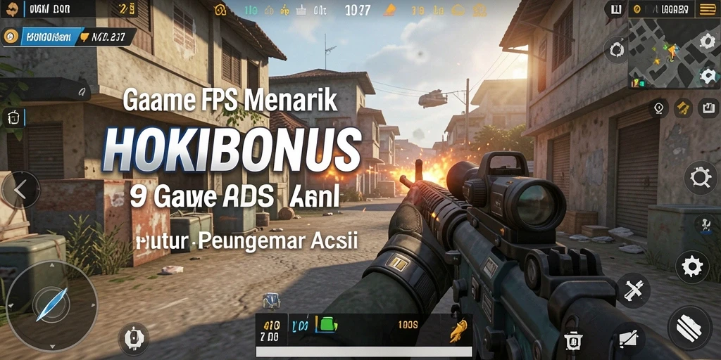 Screenshot HOKIBONUS menampilkan aksi pertempuran FPS yang mendebarkan.