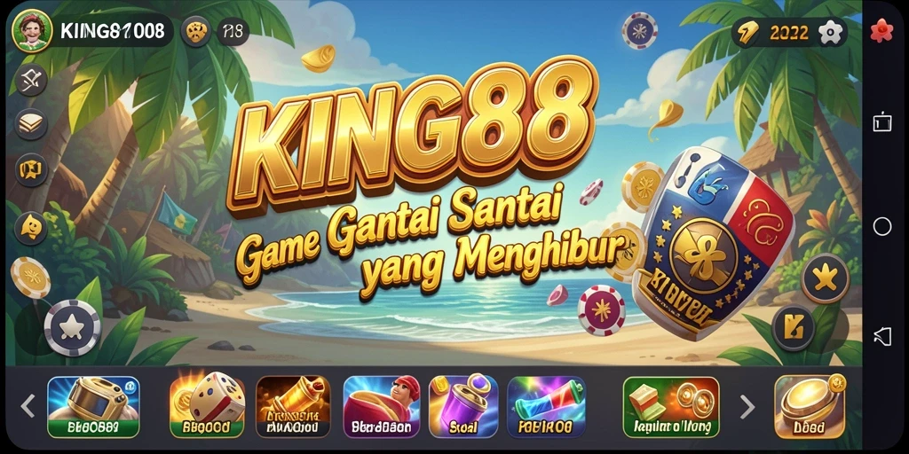 Tampilan gameplay KING88 yang menarik dan penuh warna.