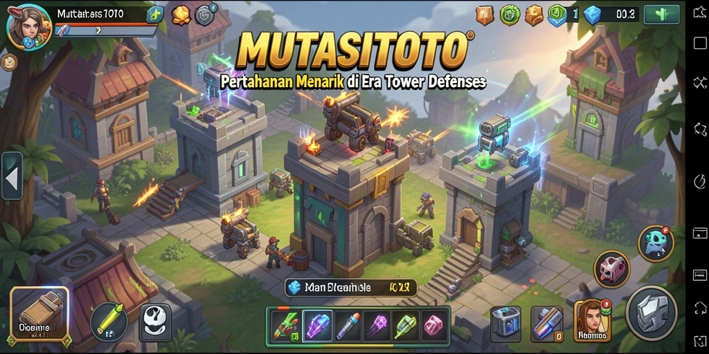 Tampilan gameplay menarik dari MUTASITOTO di Tower Defense.