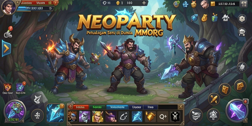 Screenshot gameplay NEOPARTY menampilkan petualangan seru dalam dunia MMORPG.
