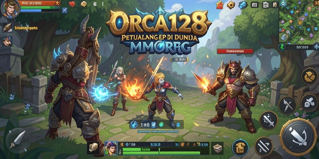 Tampilan gameplay ORCA128 yang mendebarkan dalam suasana MMORPG.