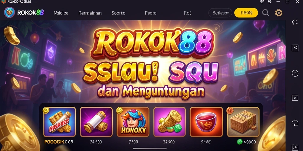 Tampilan menarik dari gameplay ROKOK88 dengan fitur slot yang menggembirakan.