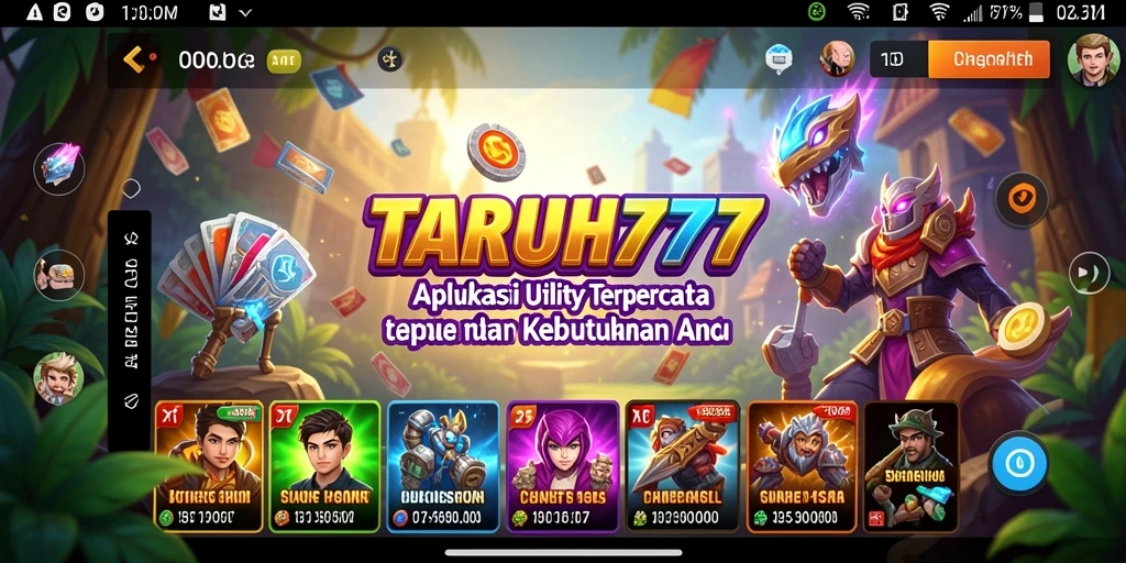 Tampilan antarmuka aplikasi TARUH777 yang intuitif dan praktis.